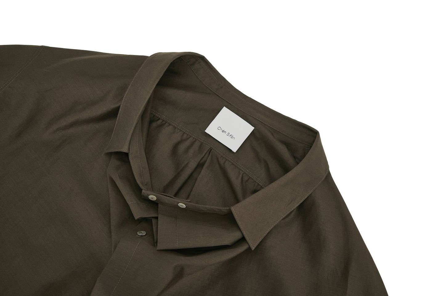 Bamboo fiber blended shirt with swing collar